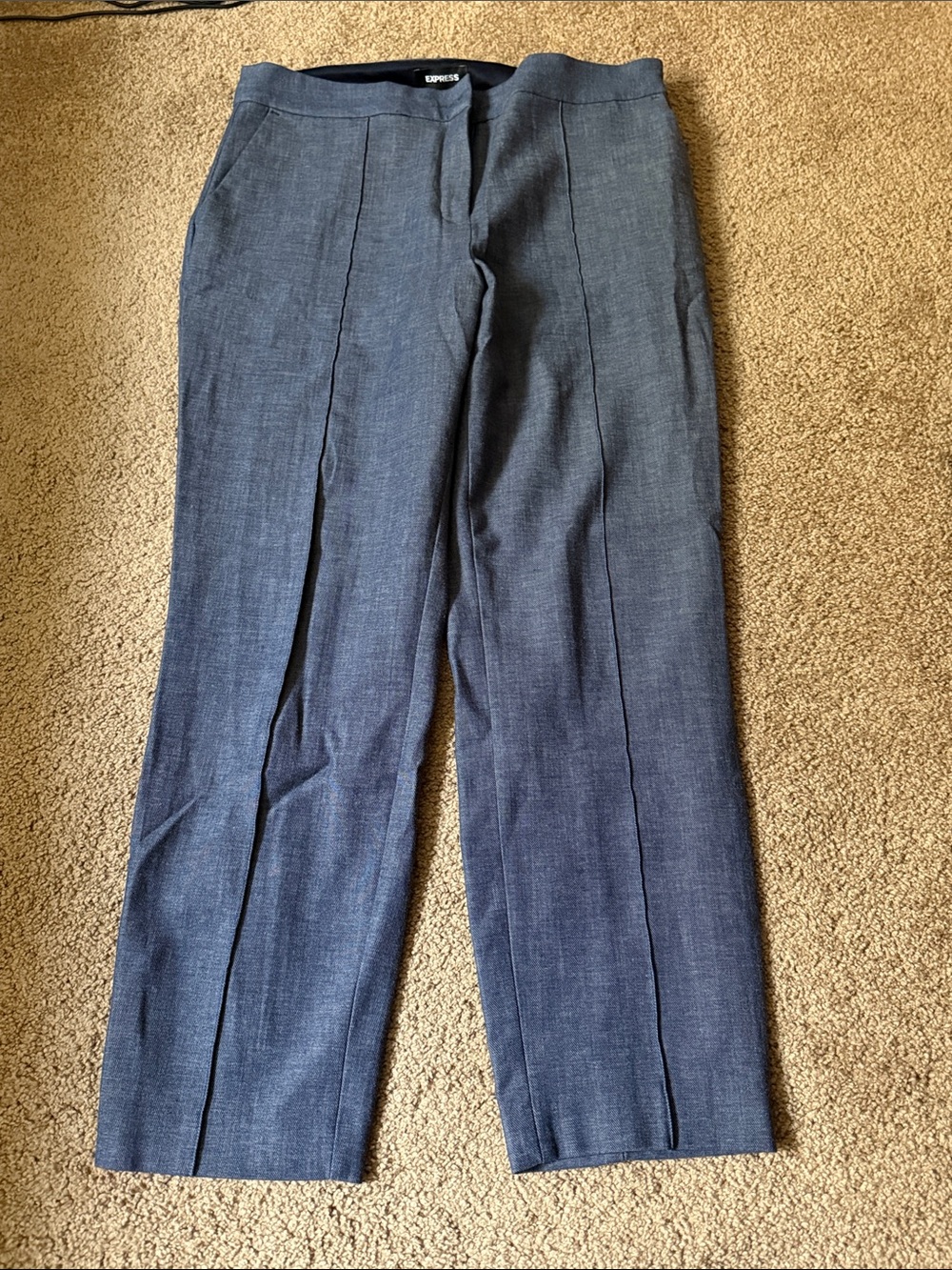 Express women’s Blue-Gray Dress Pants - Slim Pleated Front